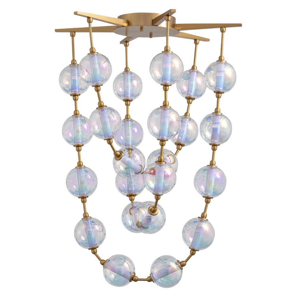 Golden Lighting Pearla Integrated LED 28in Pendant in Brushed Champagne Brass